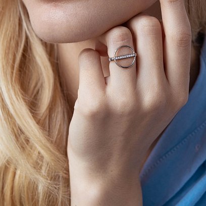 Золота каблучка "Бетті" з діамантами 101-10070 №6