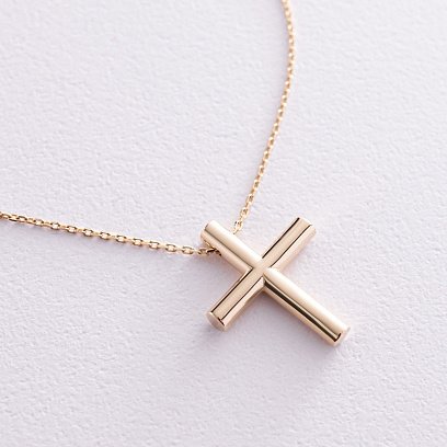 Кольє з хрестиком у жовтому золоті кол02355 №4