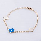 Золотий браслет "Конюшина" з емаллю LGB2244 от ювелирного магазина Оникс