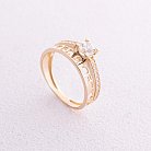 Помолвочное кольцо "Я люблю тебя" в желтом золоте (фианиты) к07115 от ювелирного магазина Оникс - 2