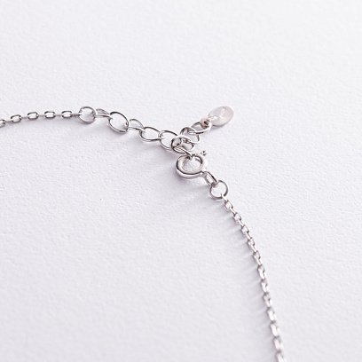 Серебряное колье "Клевер" (эмаль) 181131 №6