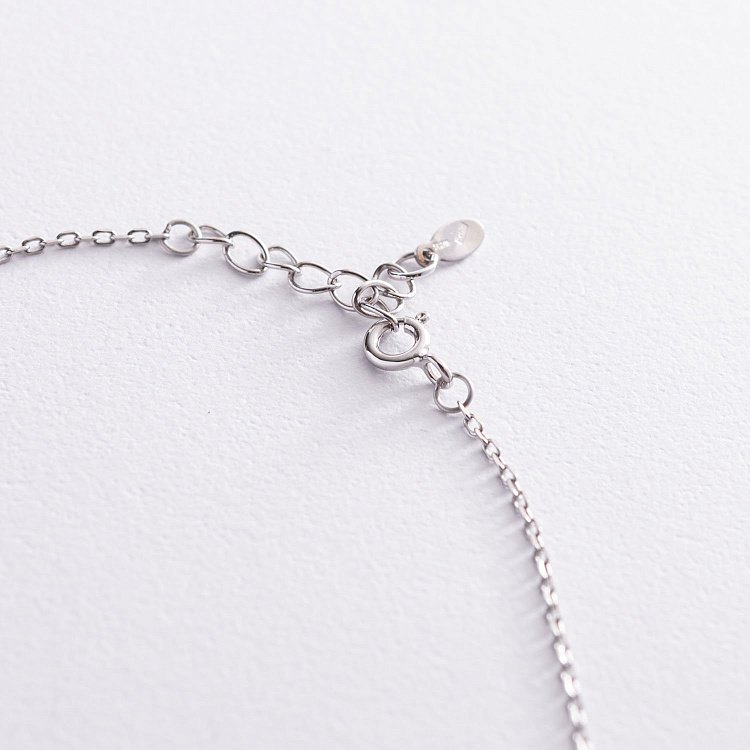 Серебряное колье "Клевер" (эмаль) 181131 от ювелирного магазина Оникс - 5