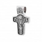 Православний хрест зі срібла з чорнінням 132481 от ювелирного магазина Оникс