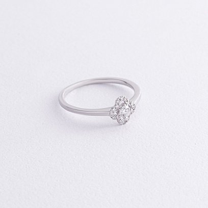 Золота каблучка "Конюшина" з діамантом кб0542ca №3