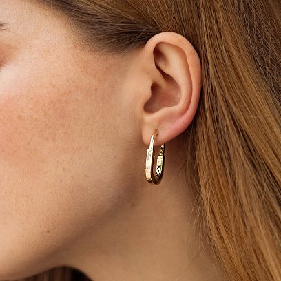 Сережки "Camilla" в жовтому золоті (фіаніти) с08809 №2