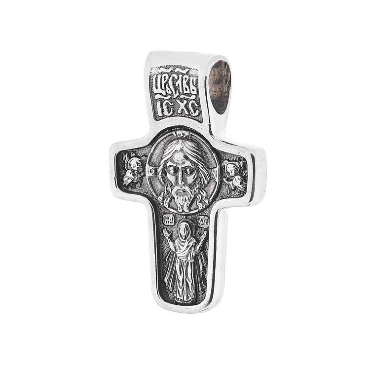 Православний хрест зі срібла з чорнінням 132481 від ювелірного магазину Онікс