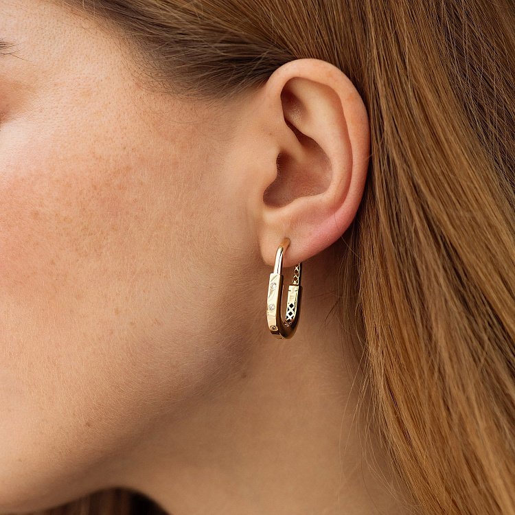 Сережки "Camilla" в жовтому золоті (фіаніти) с08809 від ювелірного магазину Онікс - 1