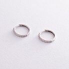 Серебряные серьги - кольца (фианиты) OR116411 от ювелирного магазина Оникс - 3