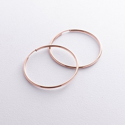 Сережки - кільця в червоному золоті (4.3 см) с02015 №3