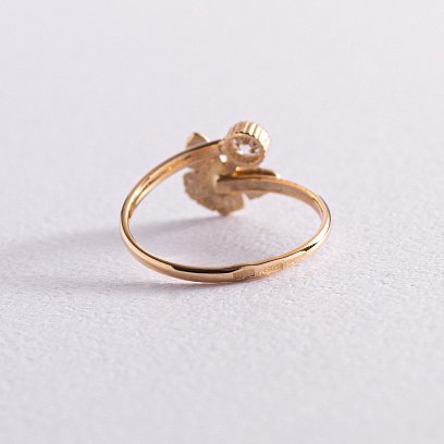 Детское золотое кольцо Бабочка с фианитом к03460 №3