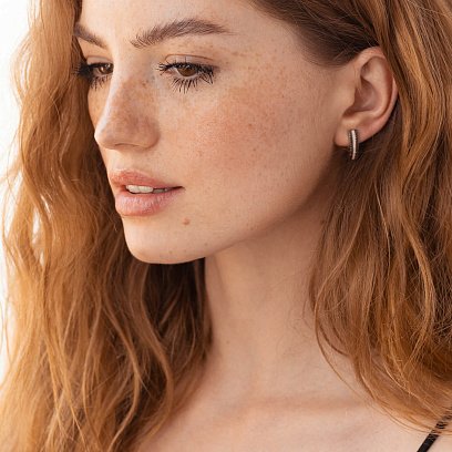 Золоті сережки з діамантами 312831121 №2