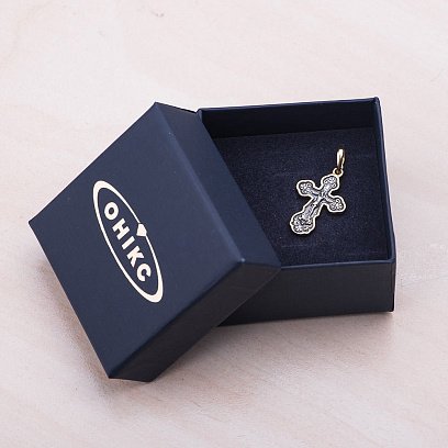 Серебряный крестик "Распятие. Спаси и Сохрани" 131800 №3