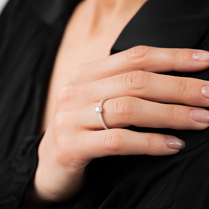 Заручальна золота каблучка з діамантами кб0688ri №2