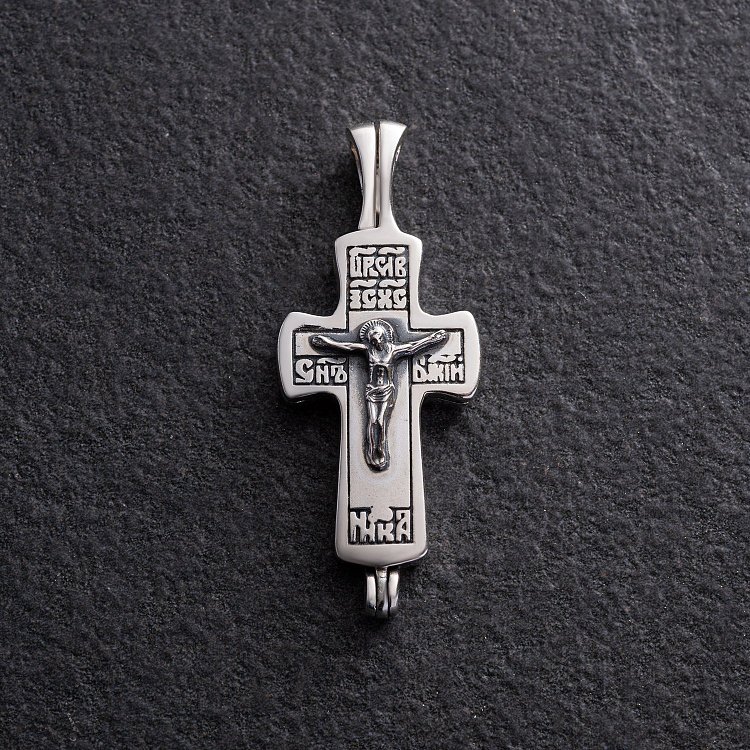 Срібний хрест з розп'яттям 132258 від ювелірного магазину Онікс - 2