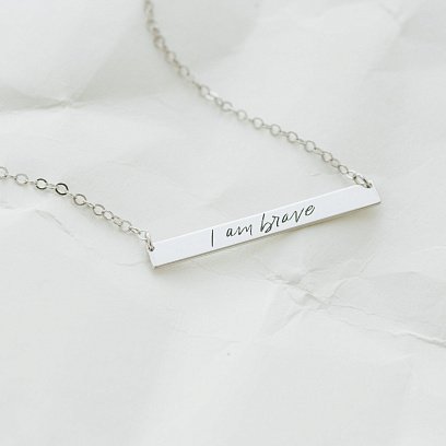 Срібне кольє з гравіюванням "Сміливість" 18978см №4