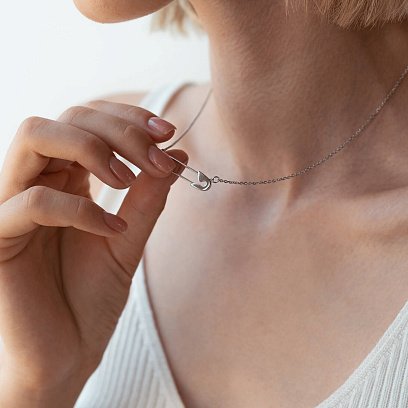 Серебряное колье "Булавка" 1084 №4