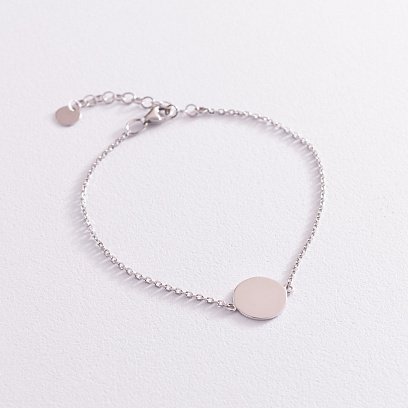 Браслет "Монетка" в білому золоті (можливе гравіювання) б04917 №5