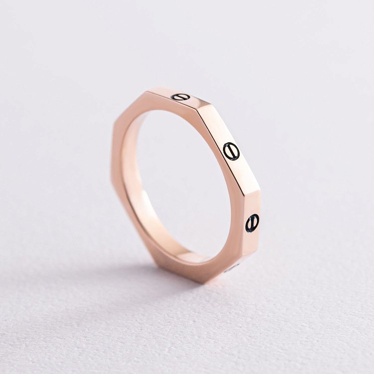 Кольцо в красное золоте "Love" к06869 - 2 Кольцо в красное золоте "Love" к06869 от ювелирного магазина Оникс - 2