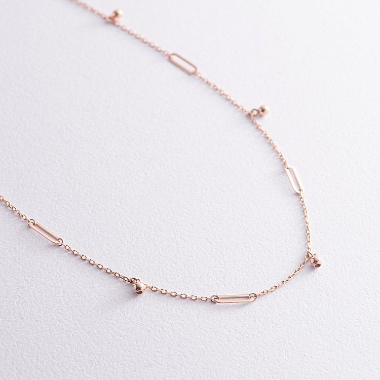 Колье с шариками в красном золоте кол02377 от ювелирного магазина Оникс - 2