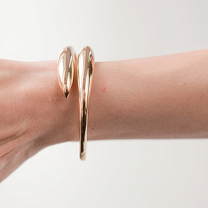 Жорсткий браслет "Rosemarie" у жовтому золоті б05600 №4