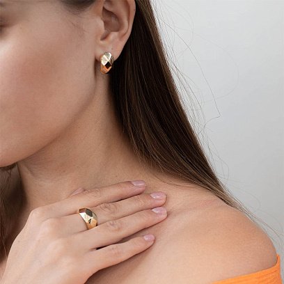 Серьги "Совершенство" в желтом золоте с06789 №4