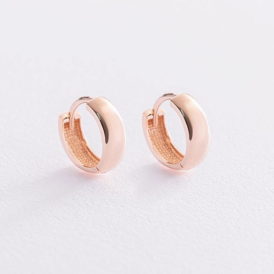 Серьги - кольца в красном золоте с07448