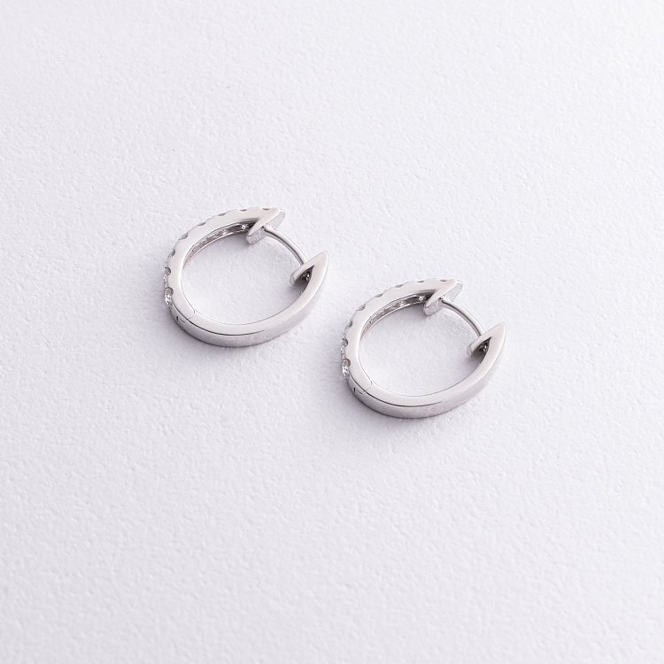 Золотые серьги - кольца с бриллиантами сб0542cha от ювелирного магазина Оникс - 2