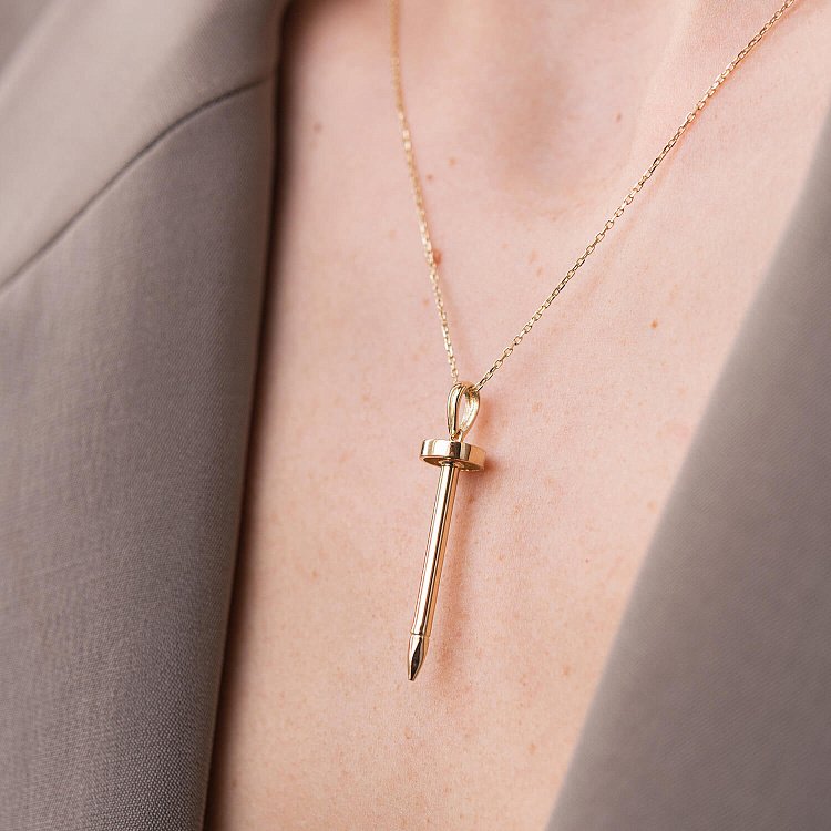 Кольє "Цвях" у жовтому золоті кол02183 від ювелірного магазину Онікс - 1