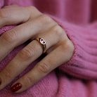 Золотое кольцо Сердце с фианитом к06414 от ювелирного магазина Оникс - 4