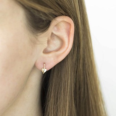 Детские золотые серьги "Сердечки" с04803 №2