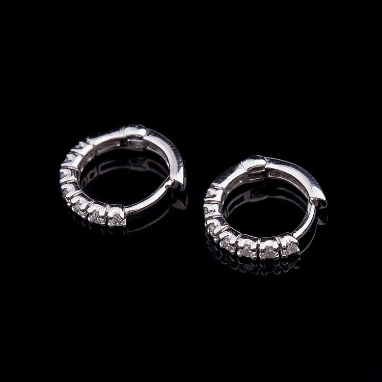 Золотые серьги "Кольца" с бриллиантами с216 от ювелирного магазина Оникс - 1