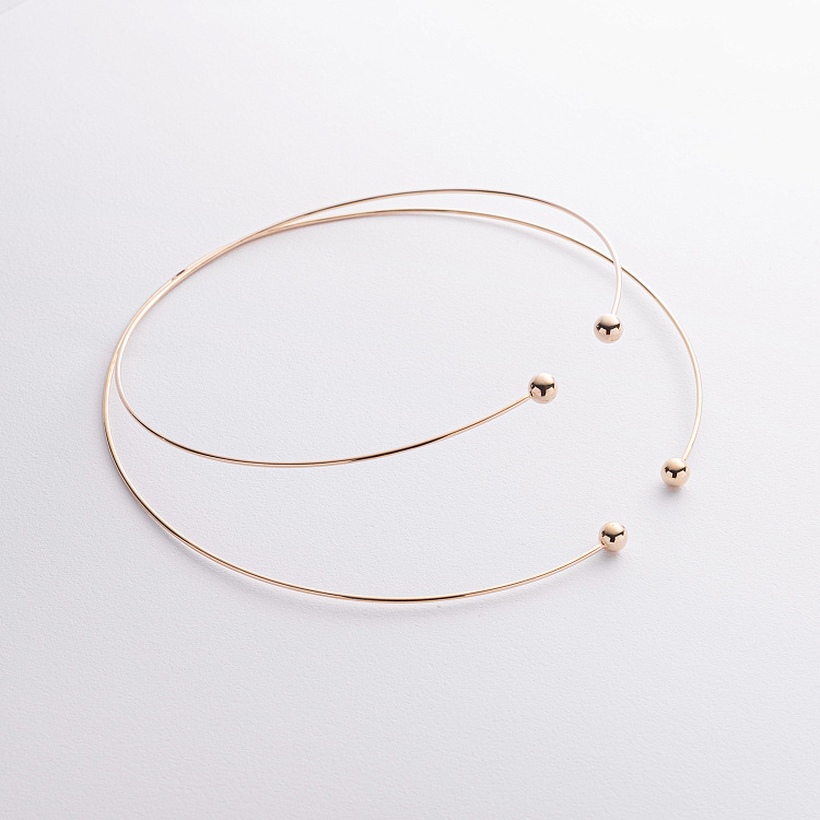 Кольє - чокер "Demi" (жовте золото) з кульками кол02614 від ювелірного магазину Онікс