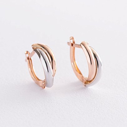 Сережки "Ассоль" з червоного і білого золота с06259