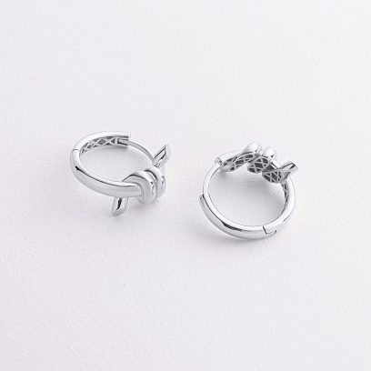 Сережки - кільця "Brigitte" у білому золоті с09562 №2