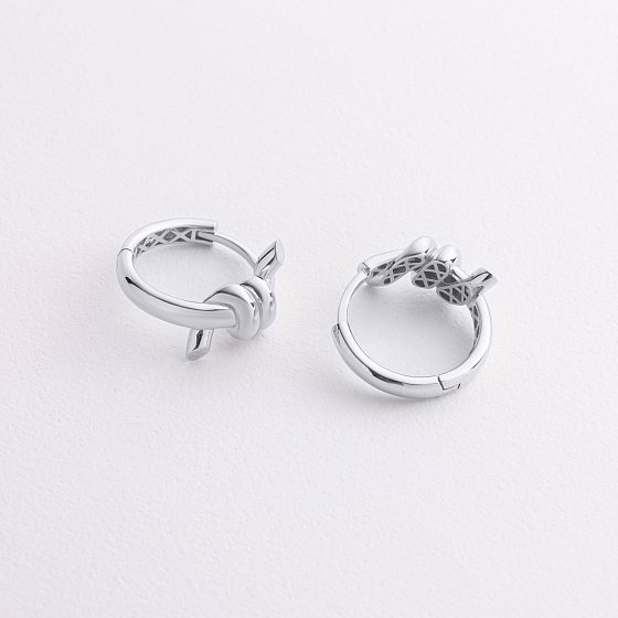 Сережки - кільця "Brigitte" у білому золоті с09562 №3
