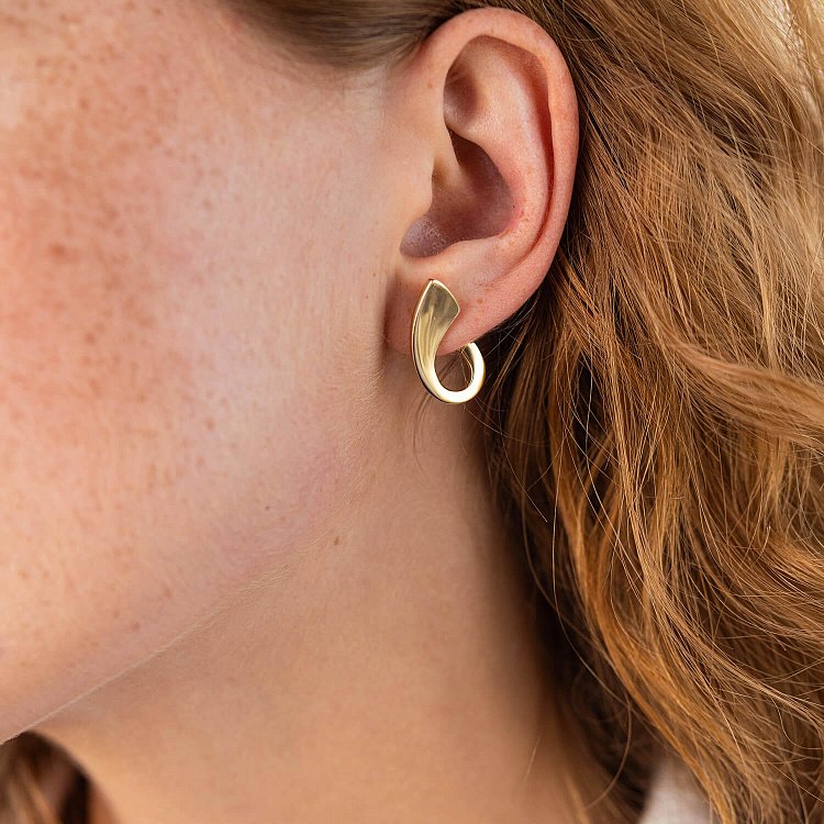 Сережки "Шарлотта" у жовтому золоті с08008 від ювелірного магазину Онікс - 1