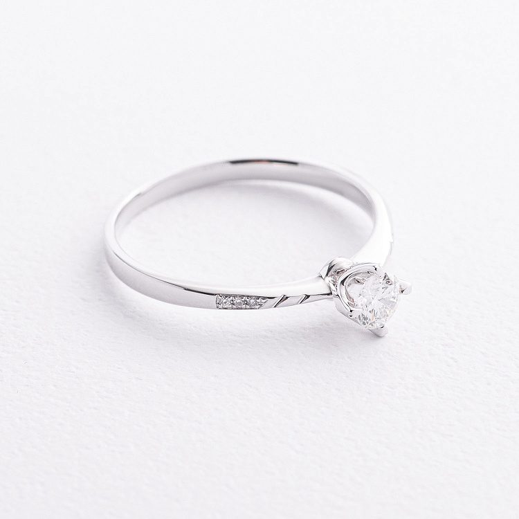 Заручальна золота каблучка з діамантами кб0664cha від ювелірного магазину Онікс - 1