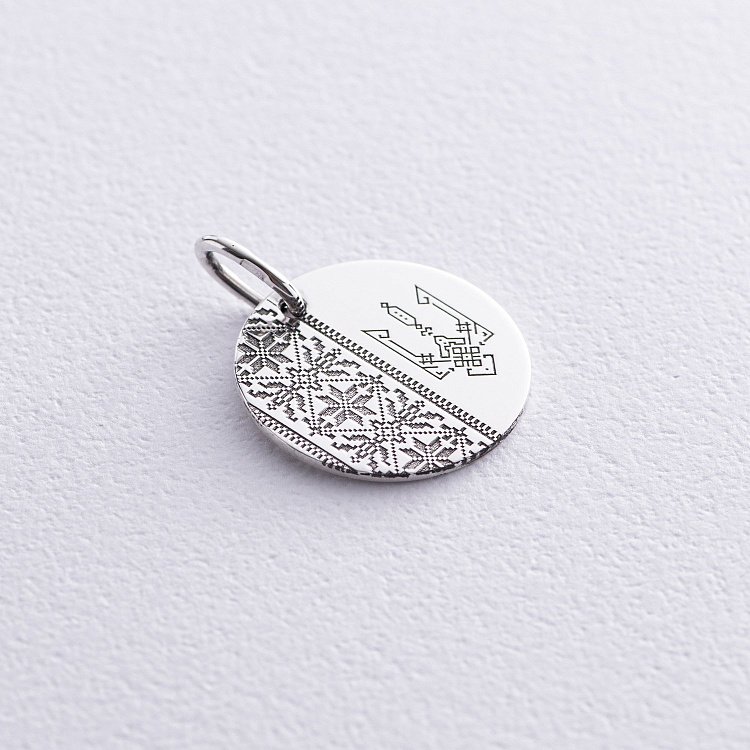 Срібний кулон "Герб України - Тризуб. Вишиванка" 132722герб2 від ювелірного магазину Онікс