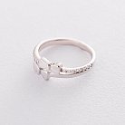 Серебряное кольцо "Бантики" с фианитами 112222 от ювелирного магазина Оникс - 1