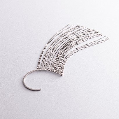 Серебряная серьга - каффа "Неповторимость" 122861 №22