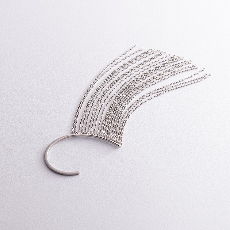 Серебряная серьга - каффа "Неповторимость" 122861 от ювелирного магазина Оникс - 25