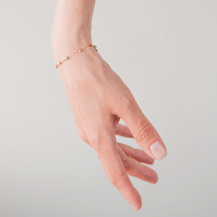 Браслет "Шарики" в желтом золоте б05516 от ювелирного магазина Оникс - 3