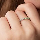 Золотое кольцо с бриллиантами и цаворитами кб0468di от ювелирного магазина Оникс - 1