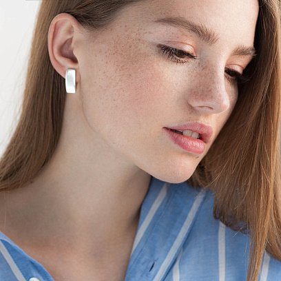 Срібні сережки "Бездоганність" 122780