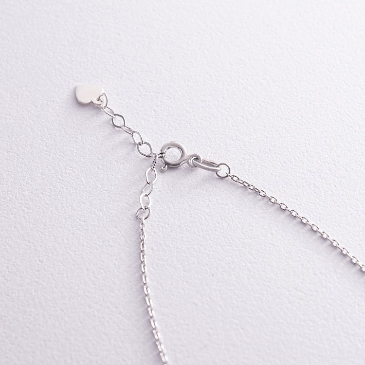 Срібне кольє "Конюшина" (синт. малахіт) 18339 від ювелірного магазину Онікс - 5