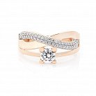 Золотое помолвочное кольцо с фианитами к05137 от ювелирного магазина Оникс - 2