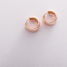Золотые серьги - кольца без камней с01677 от ювелирного магазина Оникс - 1