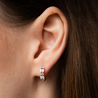 Золоті сережки з діамантами сб0618lg №4