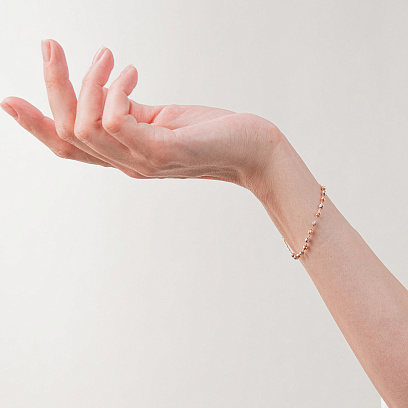 Браслет "Кульки" (червоне, біле золото) б05647 №2