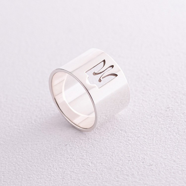 Срібна каблучка "Герб України - Тризуб" 112676 від ювелірного магазину Онікс - 7